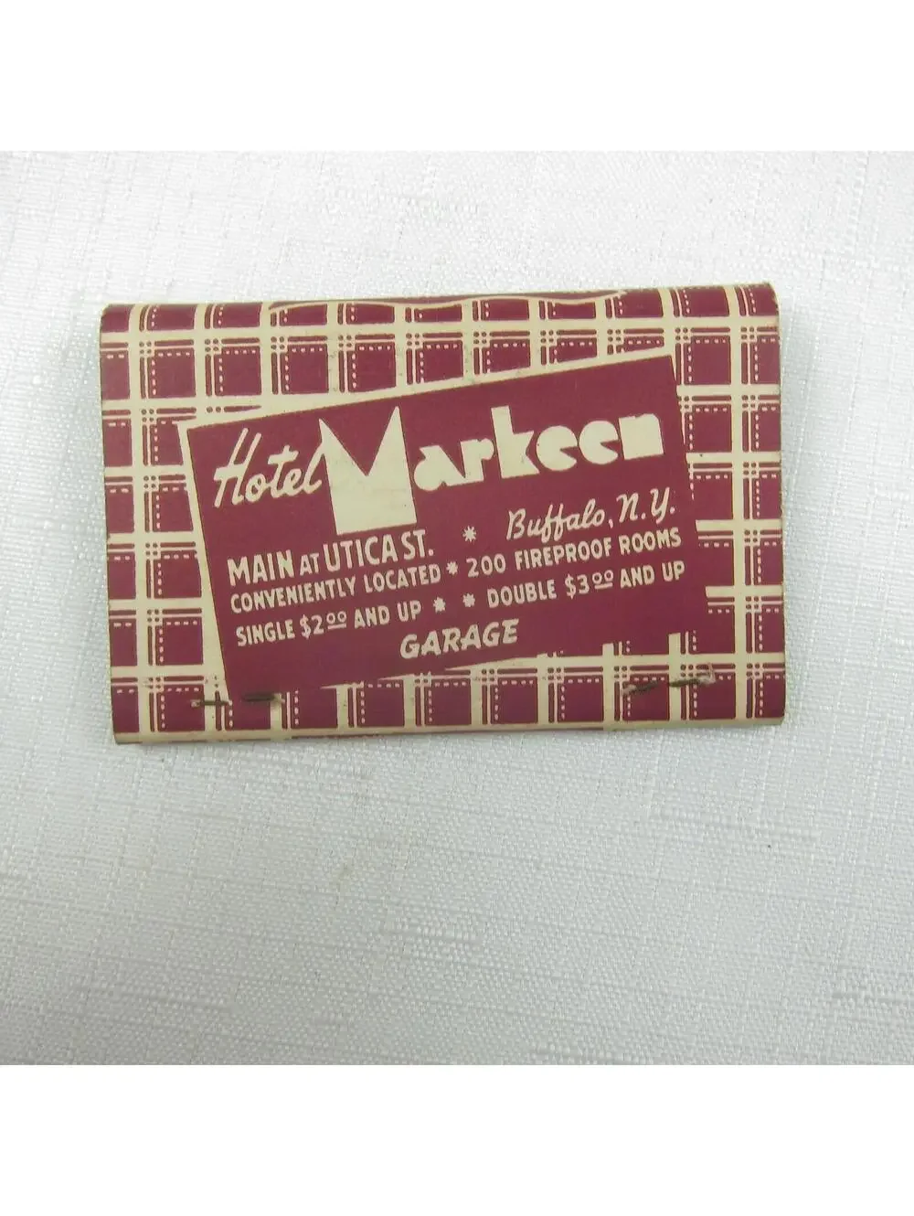 2 Vintage Matchbooks FULL Hotel Worth Fiesta Room, Hotel Markeen Braemar Room NY